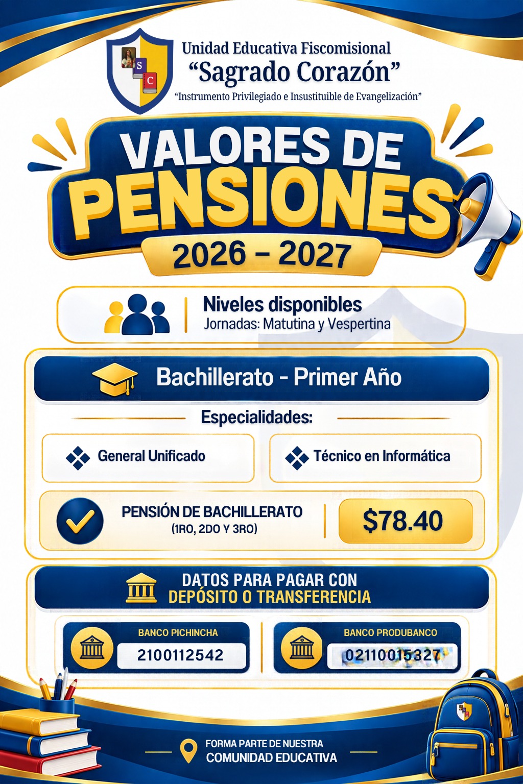 Valores de pensión Bachillerato