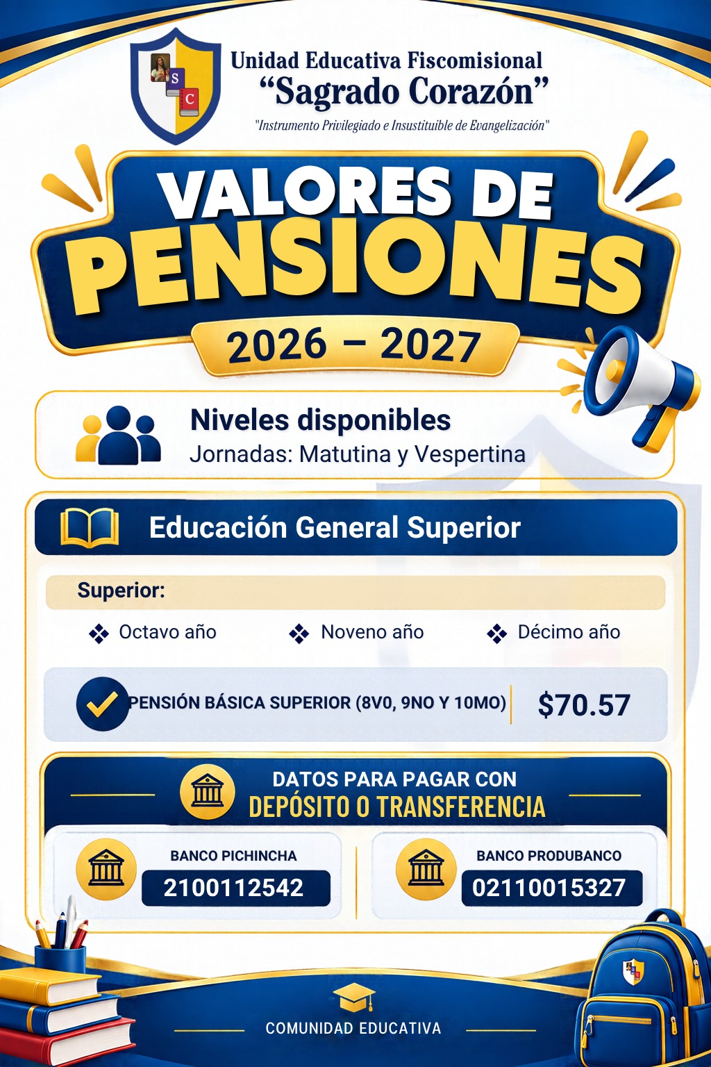 Valores de pensión Educación General Superior